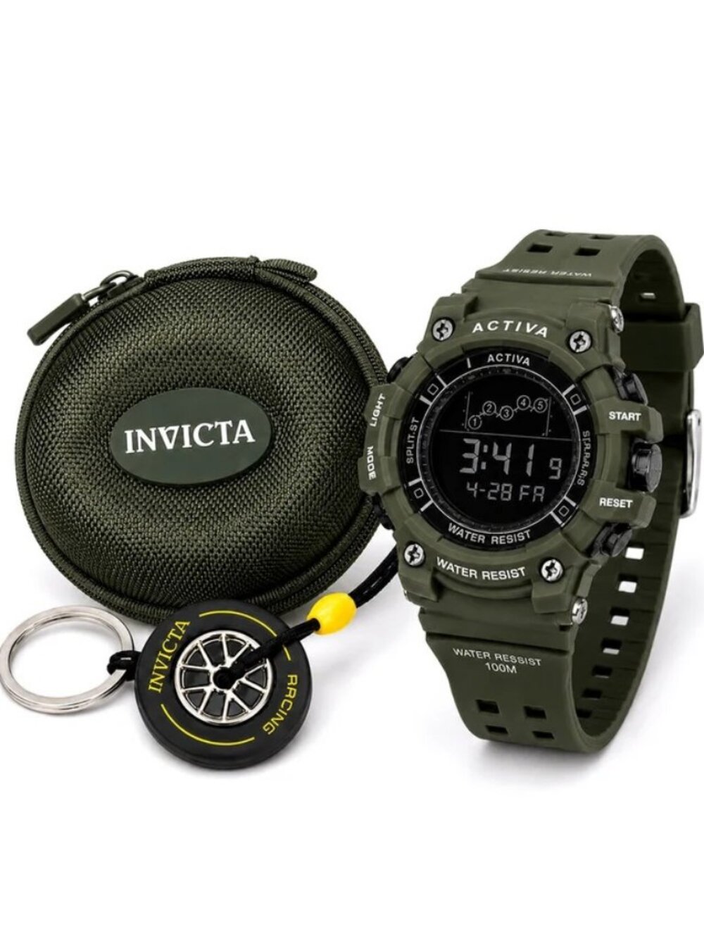 $750 Activa Rally Edition X Invicta Mens Unisex 50mm Army Green Watch Set NIB